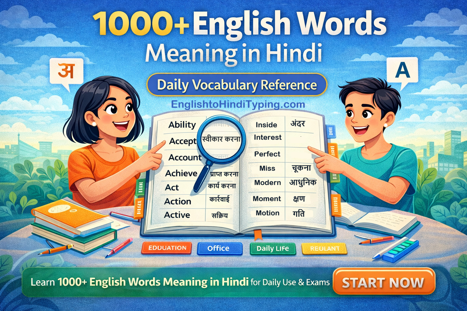 1000 english words meaning in hindi daily use vocabulary list for students