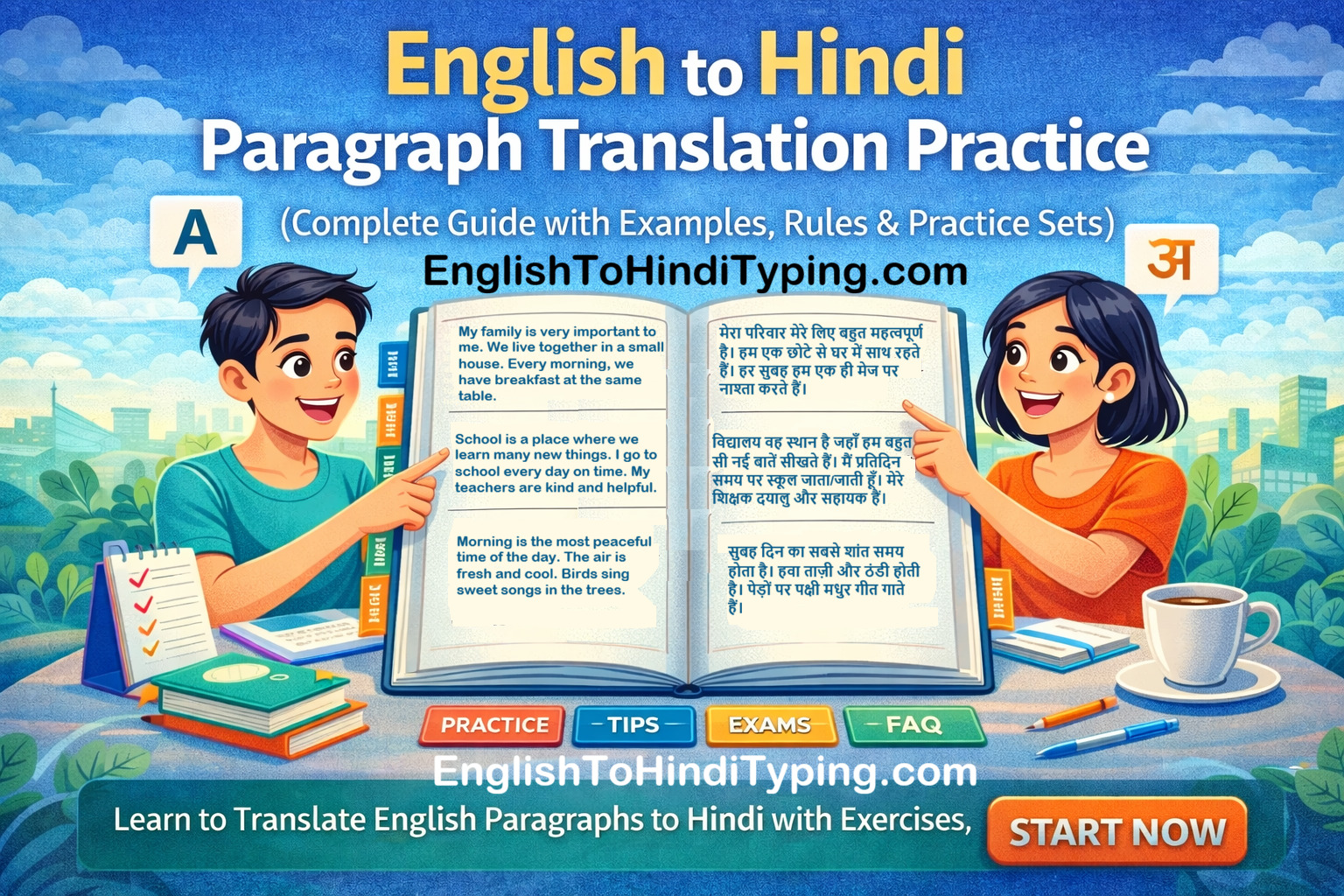 English to Hindi Paragraph Translation Practice with Examples and Rules