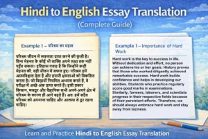 Hindi to English Essay Translation examples with structured format