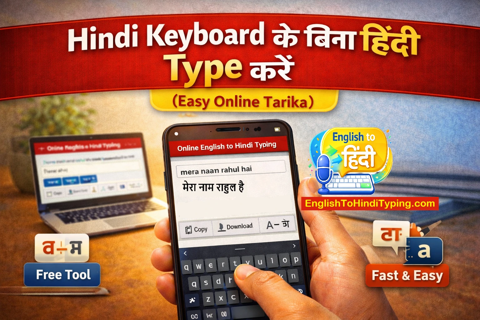 Hindi keyboard ke bina Hindi kaise type kare ka online tarika mobile par